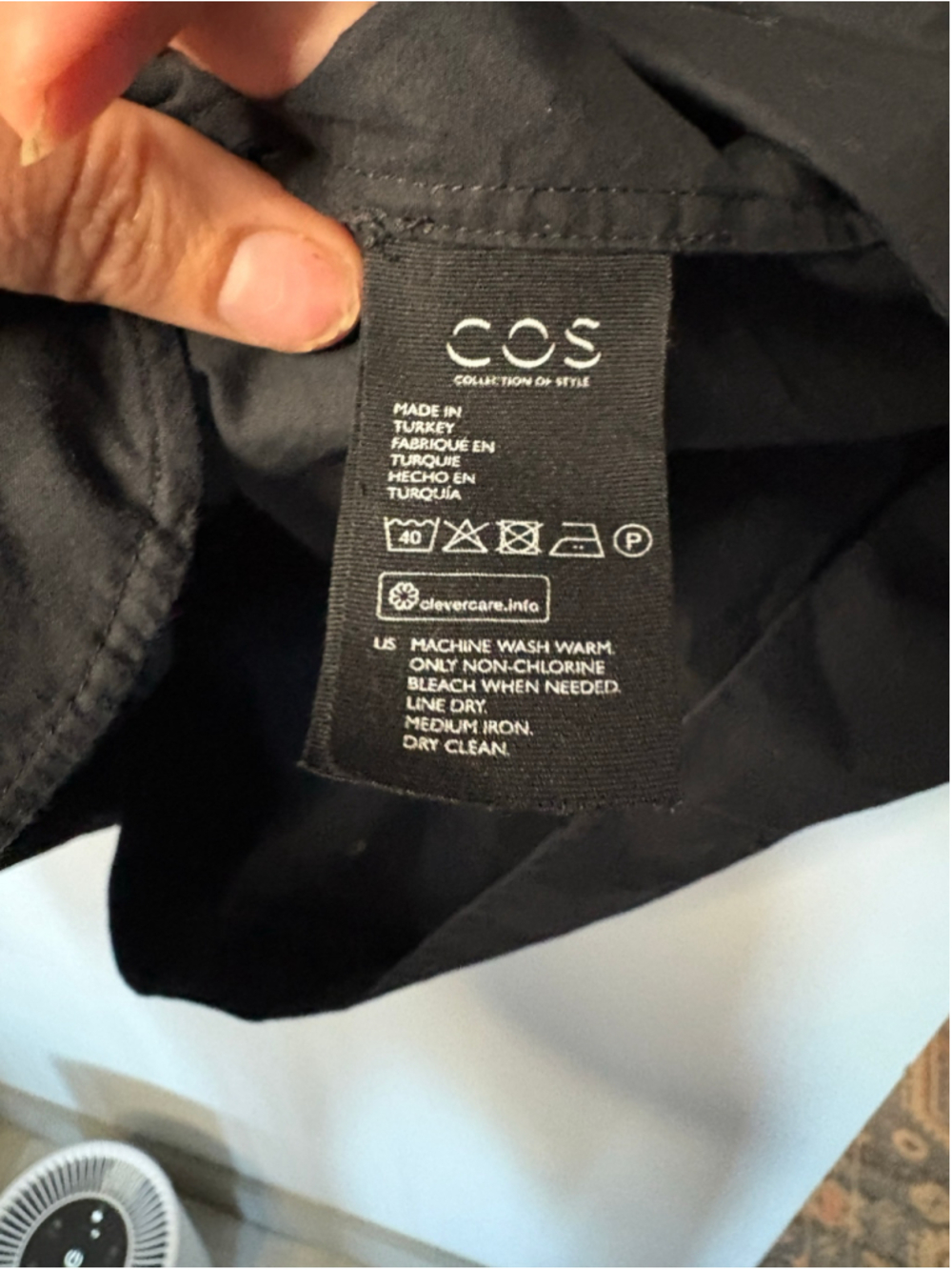 COS Black Shift Dress Cowl Sleeveless Mock Neck Minimalist Midi Size 12 - Picture 3 of 6